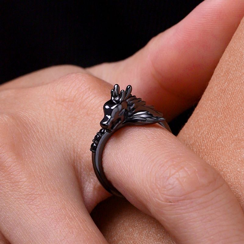 Black Dragon Black Zircon Ring