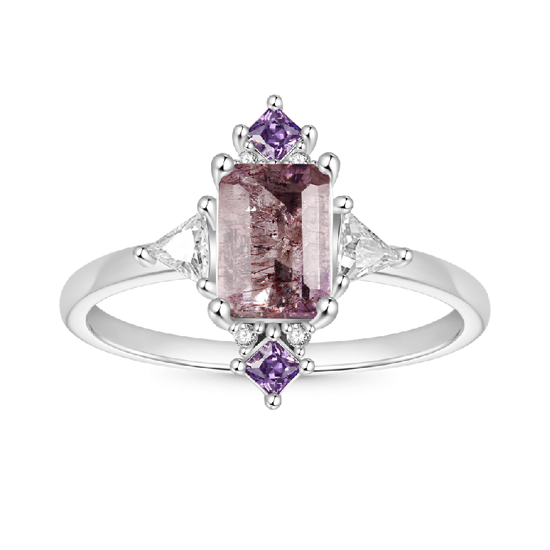 Purple Square-cut Ring