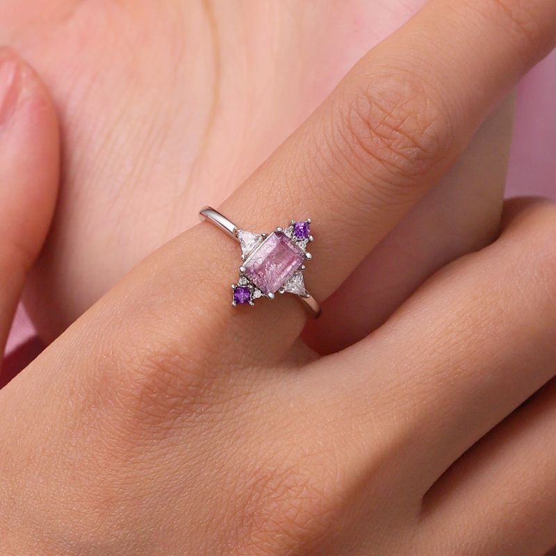 Purple Square-cut Ring