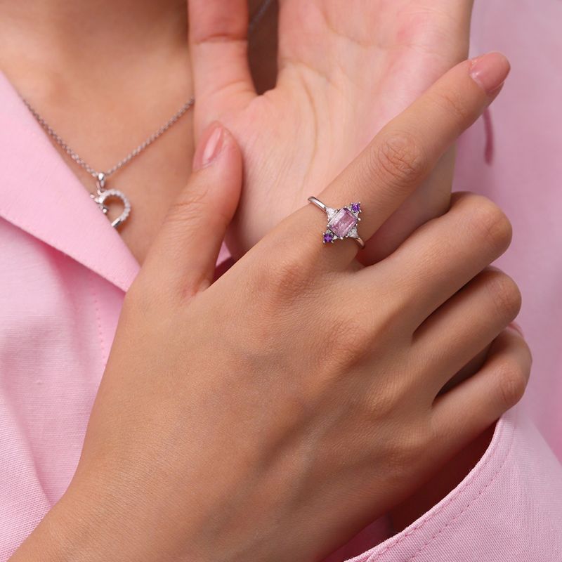Purple Square-cut Ring