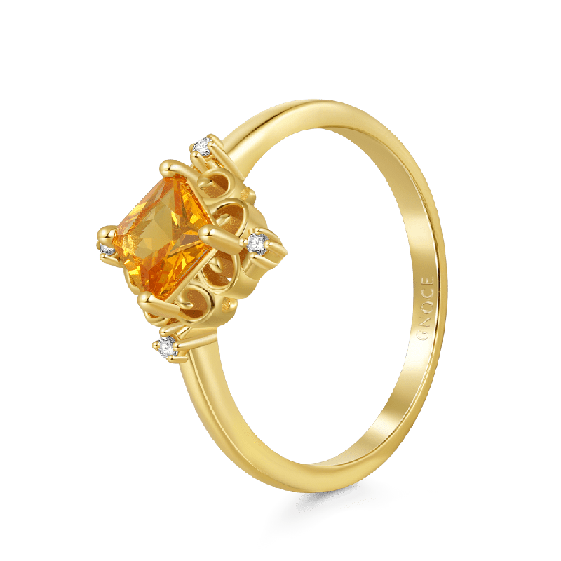 Yellow Cut Solitaire Rings