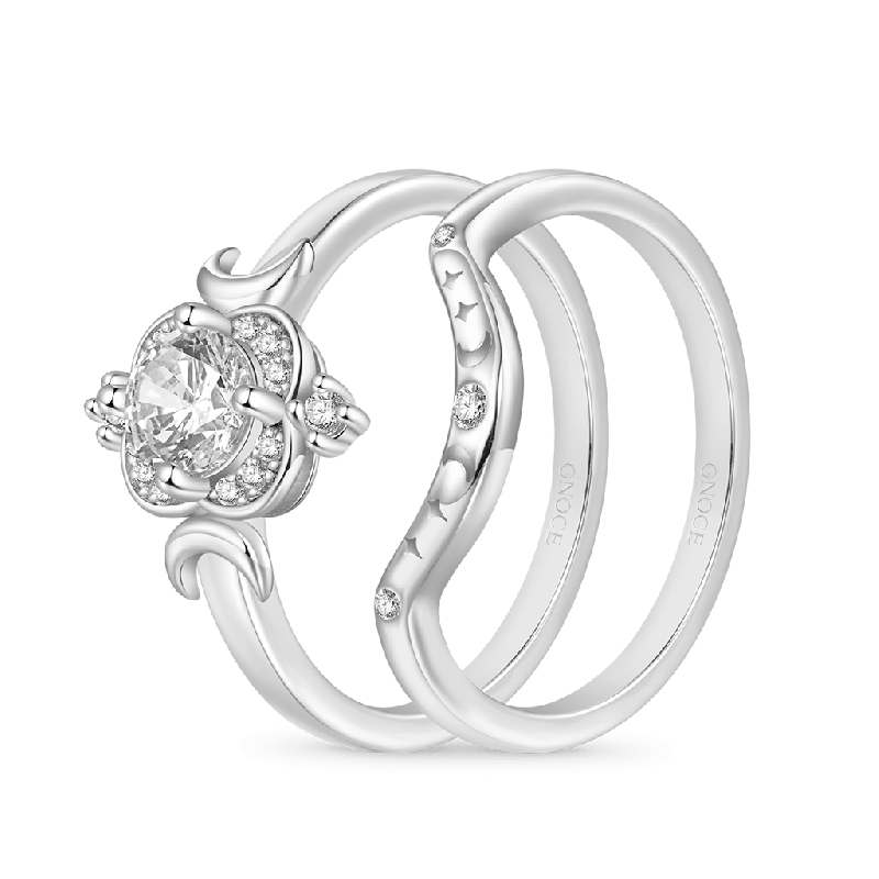 Moon and Star Stackable Rings