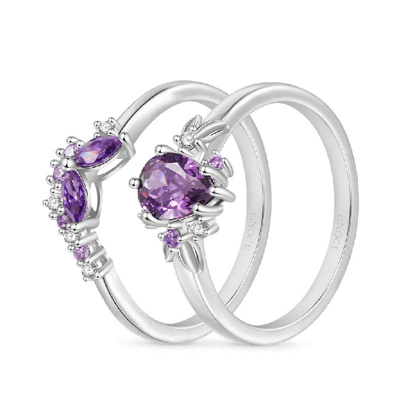 Purple Butterfly Stackable Rings