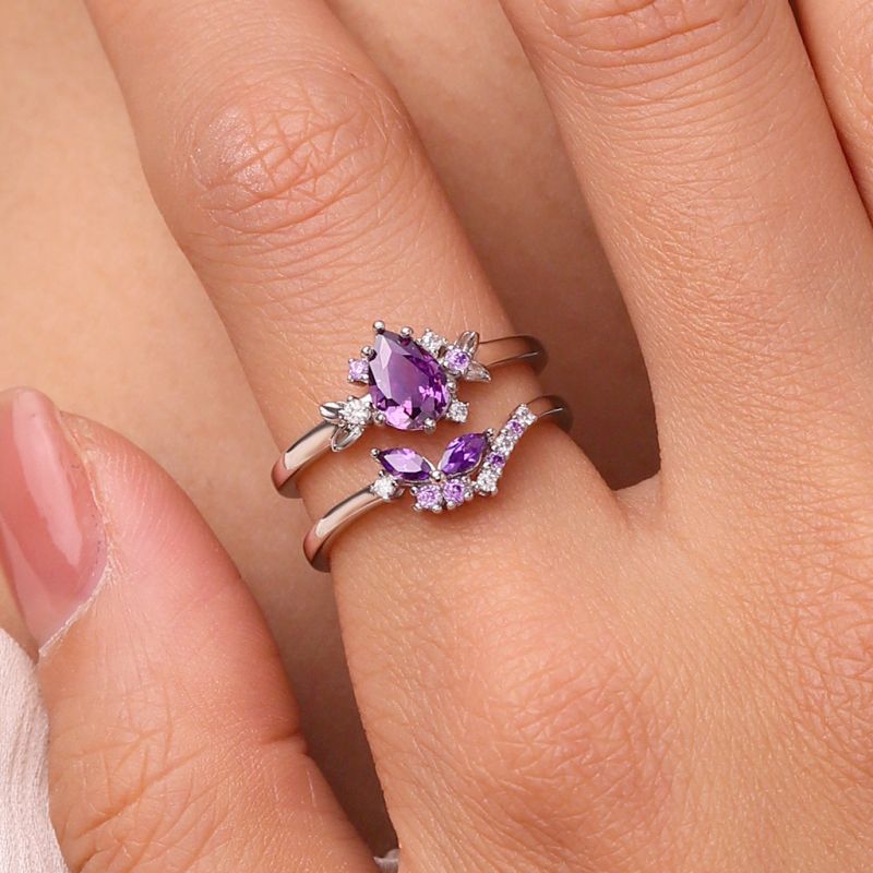 Purple Butterfly Stackable Rings