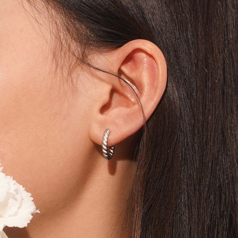 Twisted Rope Hoop Earrings