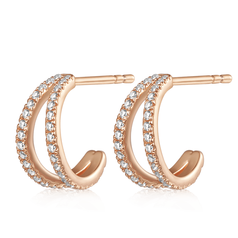 Cubic Zirconia Double Hoop Earrings