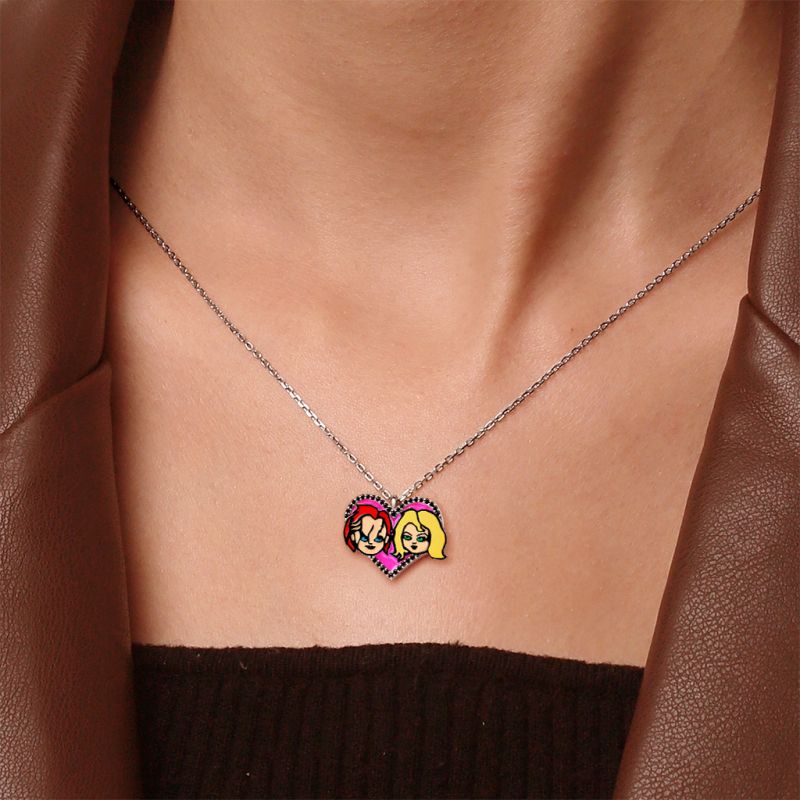 Chucky and Tiff Heart Necklace
