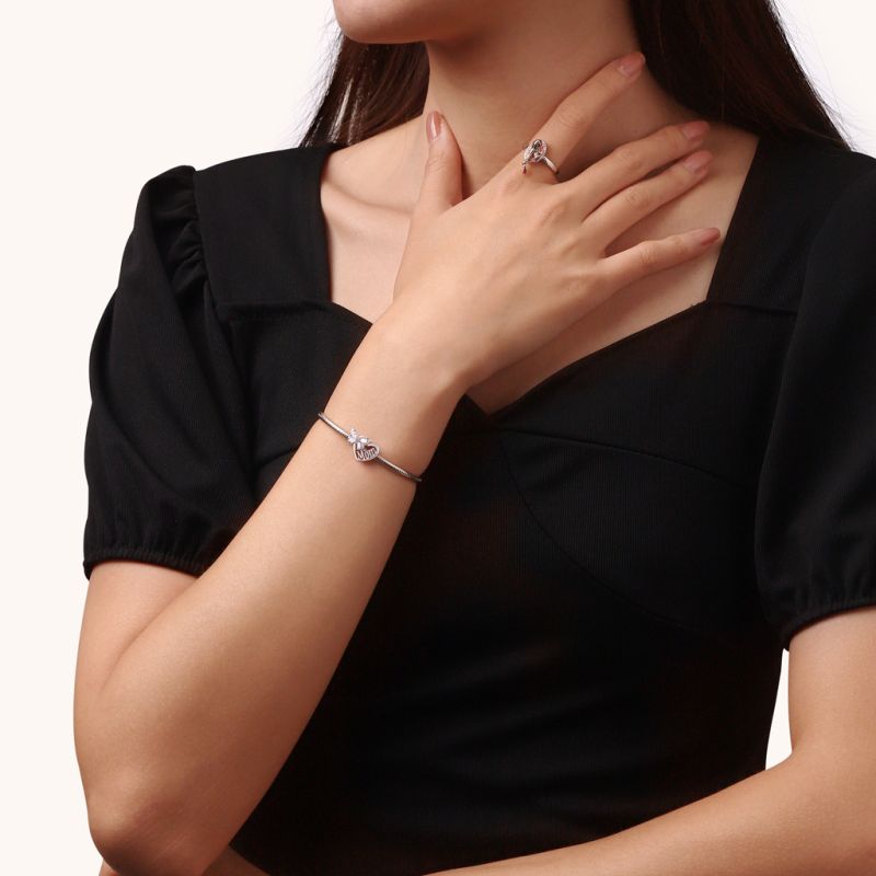 Mothers Day Butterfly Heart Charm