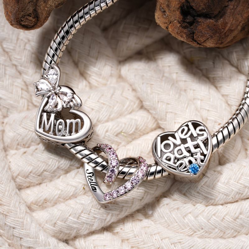 Mothers Day Butterfly Heart Charm