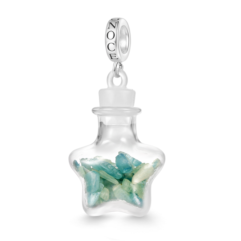 Green Emerald Glass Bottle Pendant