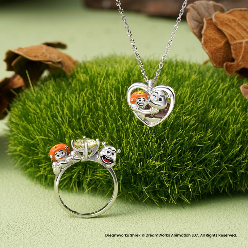 Shrek & Fiona Heart Necklace