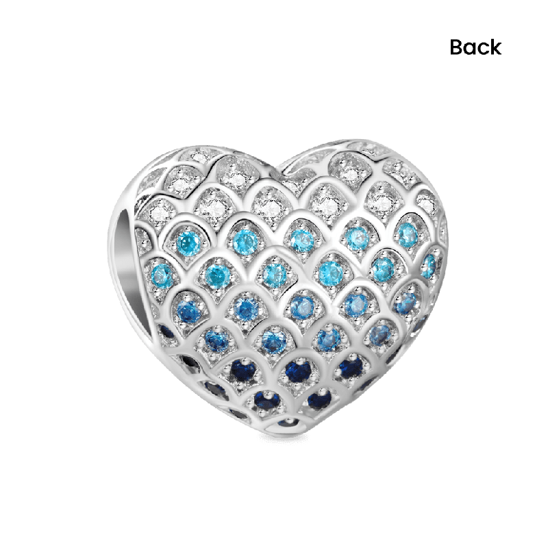 Ombre Fish Scale Heart Charm
