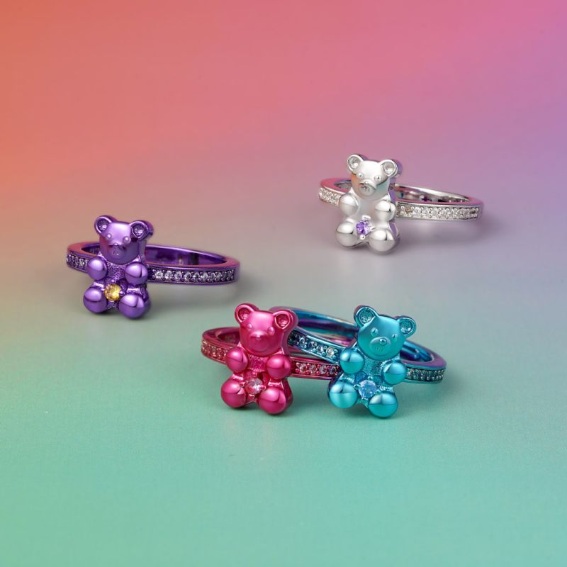Blue Candy Bear Ring