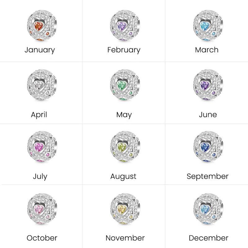 Infinite Love Round Birthstone Charm