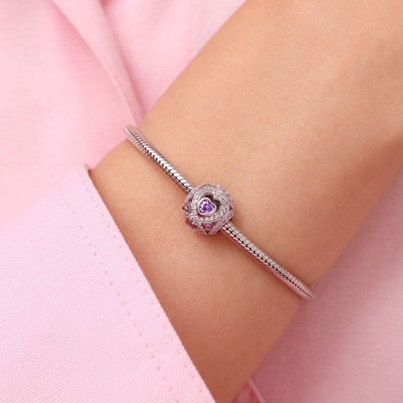 Infinite Love Round Birthstone Charm