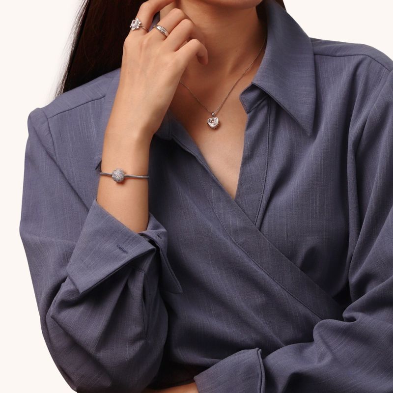 Infinite Love Heart Round Charm