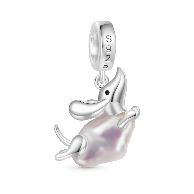 Irregular Pearl Dachshund Pendant