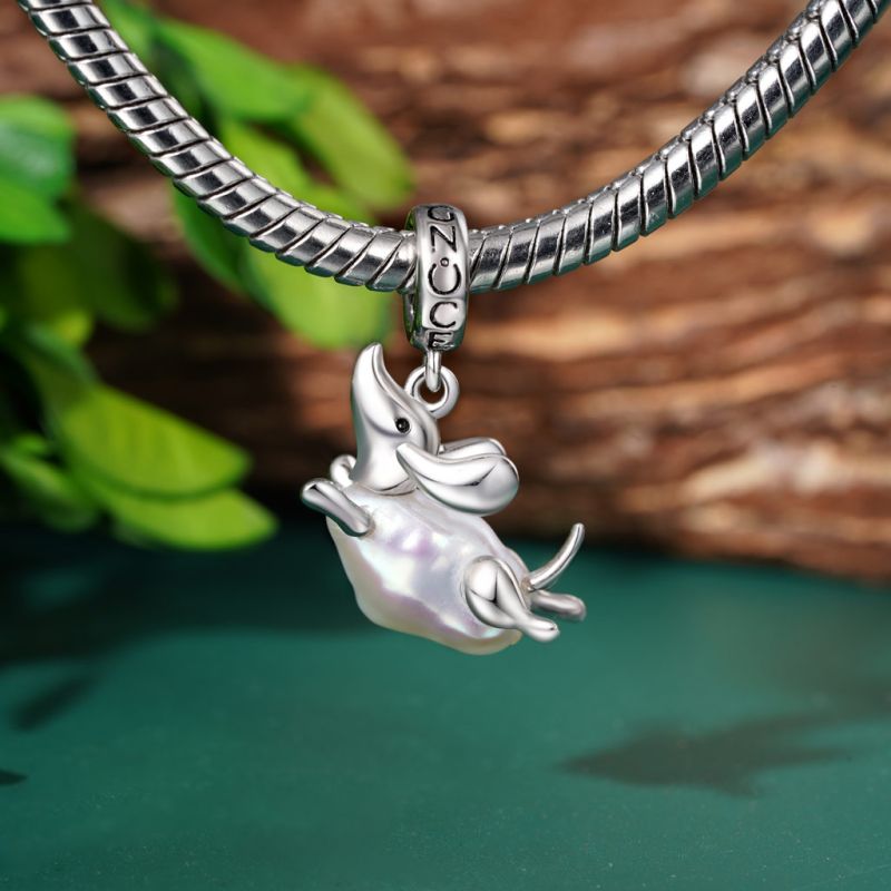 Irregular Pearl Dachshund Pendant