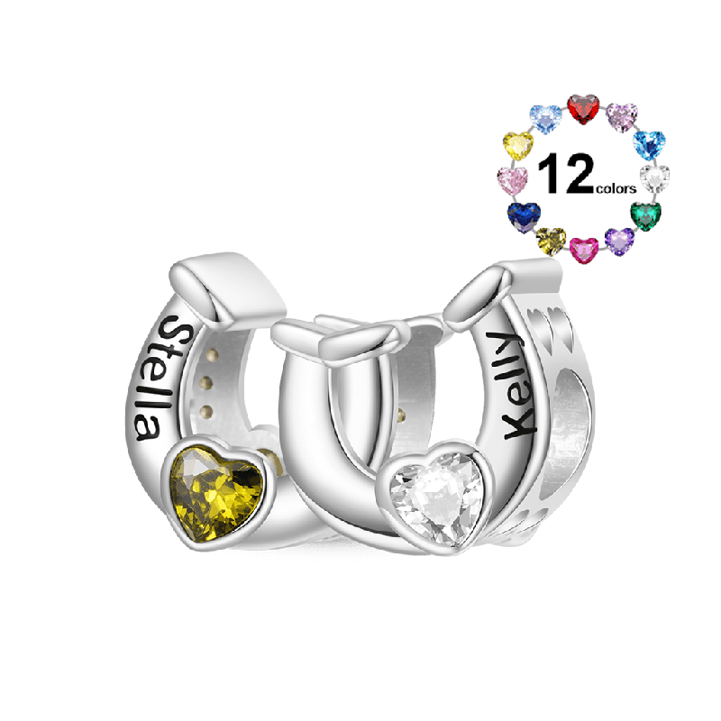 Double Horseshoe Personalized Charm