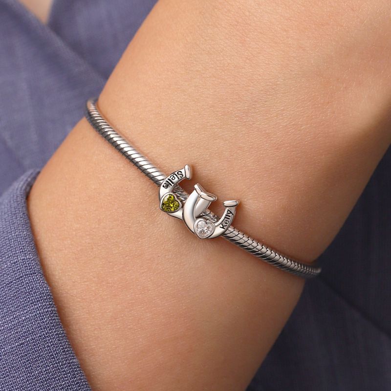 Double Horseshoe Personalized Charm