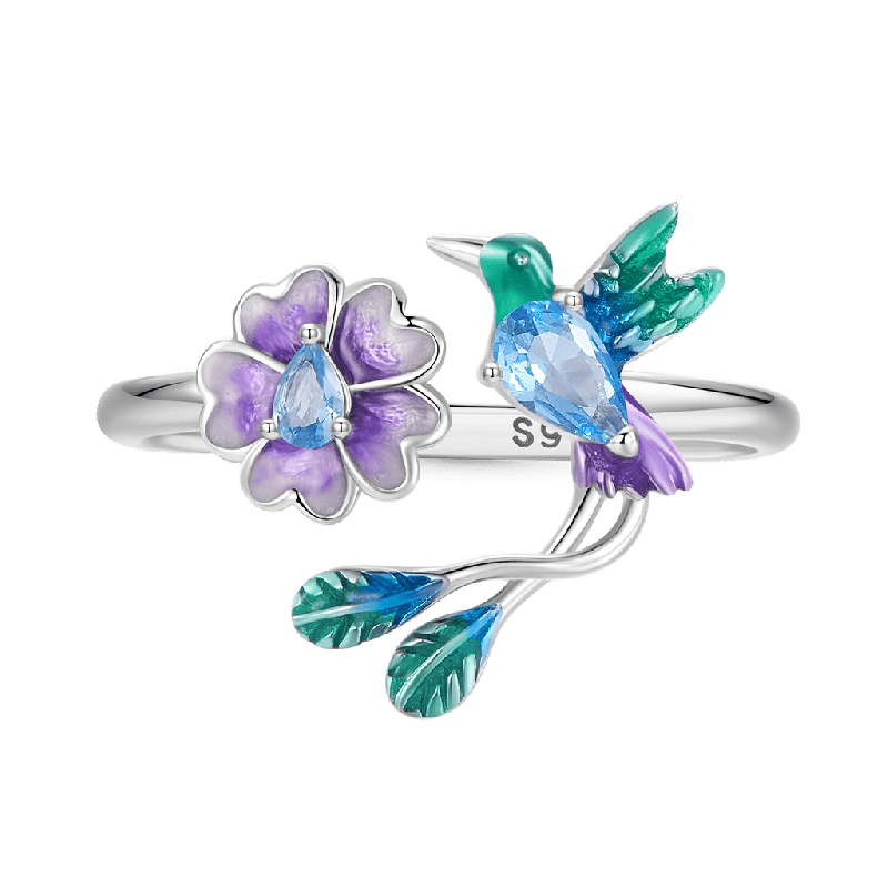 Spring Nature Flower and Bird Ring