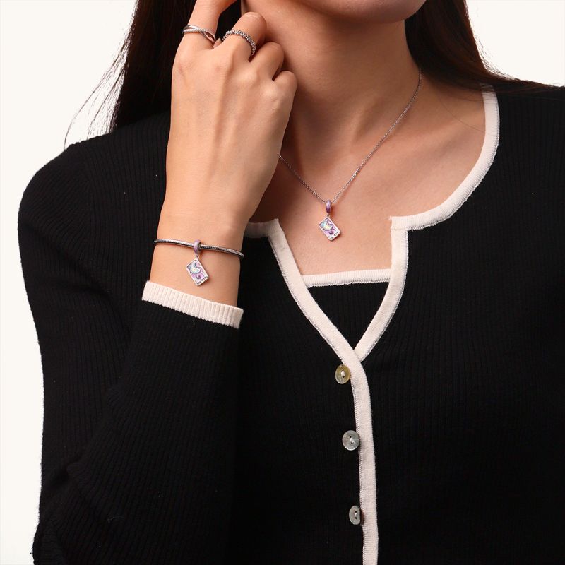 Purple Moon Tarot Card Pendant