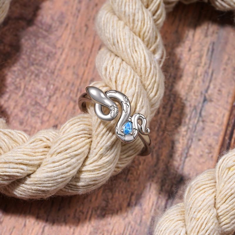 Zodiac Snake Birthstone Ring