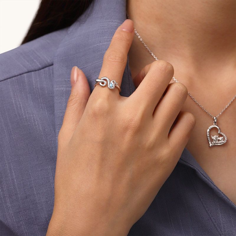 Zodiac Snake Birthstone Ring