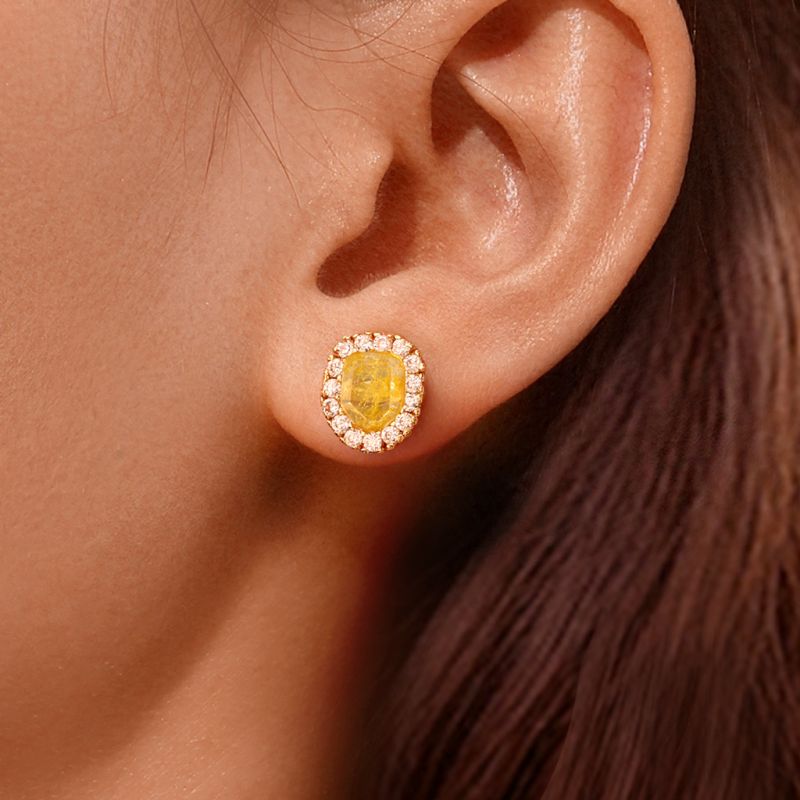 Gold Rutilated Quartz Earrings