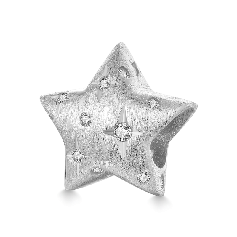 Shining Sandblasting Star Charm