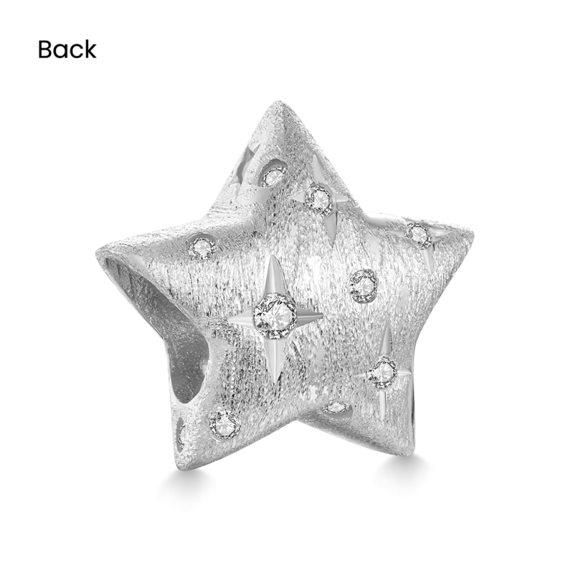 Shining Sandblasting Star Charm