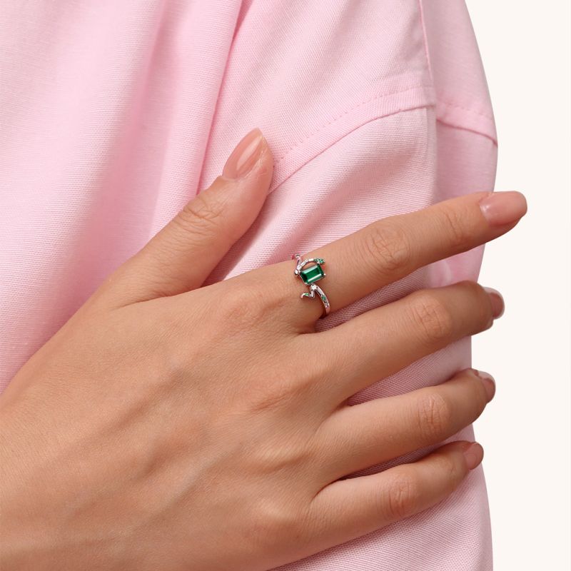 Zodiac Snake Green Spinel Rings