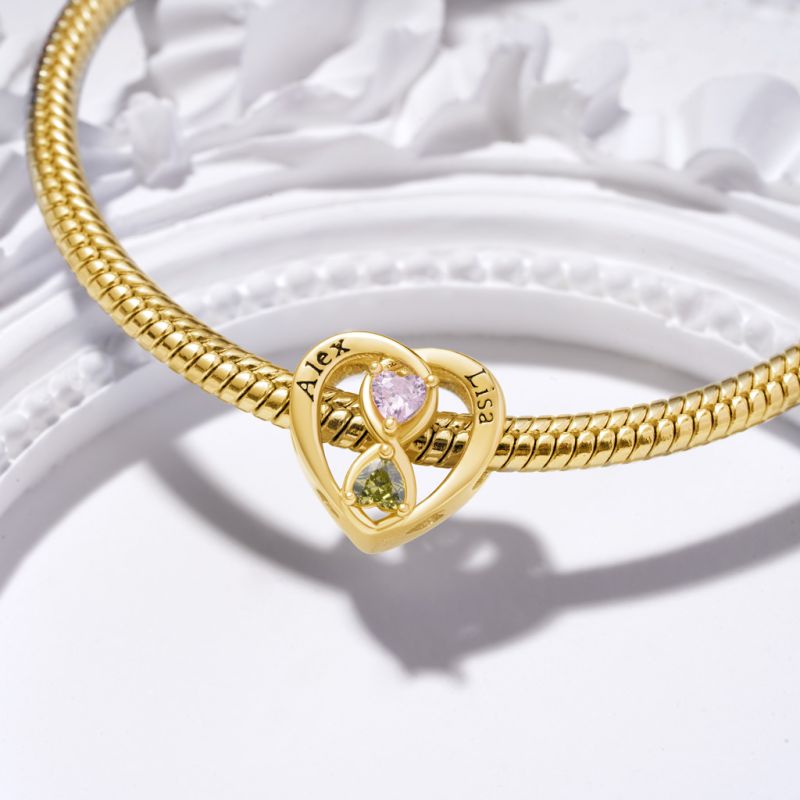 Gold Plated Infinite Love Couple Charm