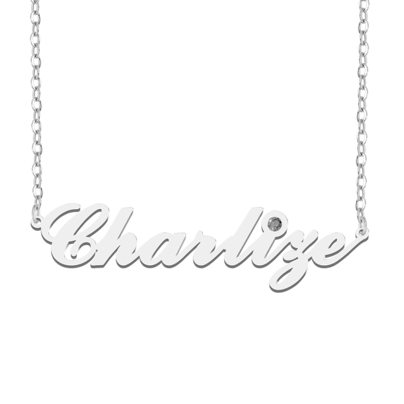 Elegance Name Necklace with Birthstone