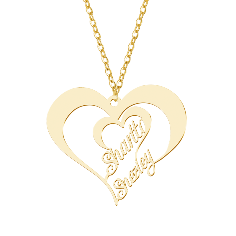 Heart Couple Name Necklace