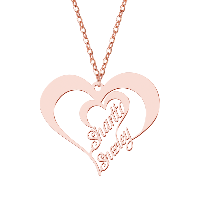Heart Couple Name Necklace