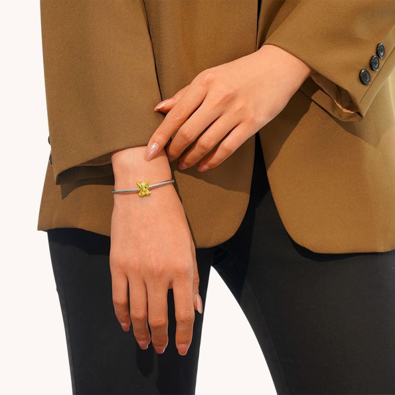 Gold Scottish Highland Cattle Charm