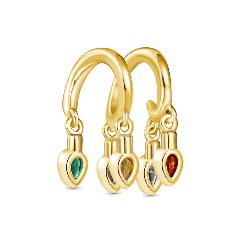 18k Gold Christmas Candle Lights Charm