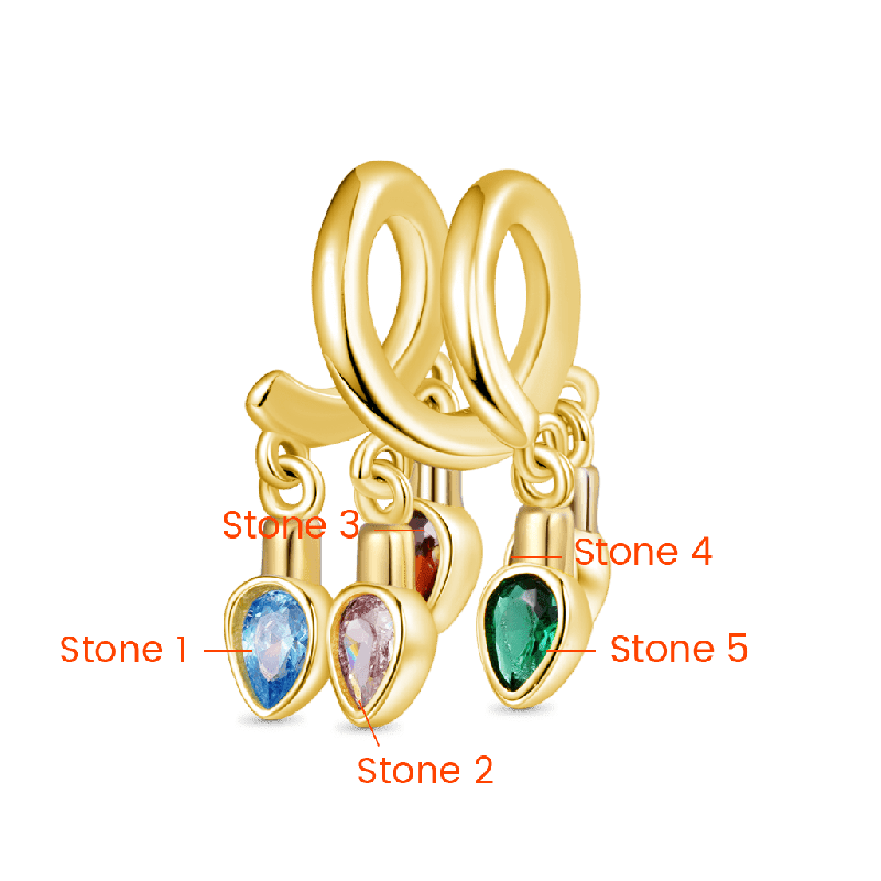 18k Gold Christmas Candle Lights Charm