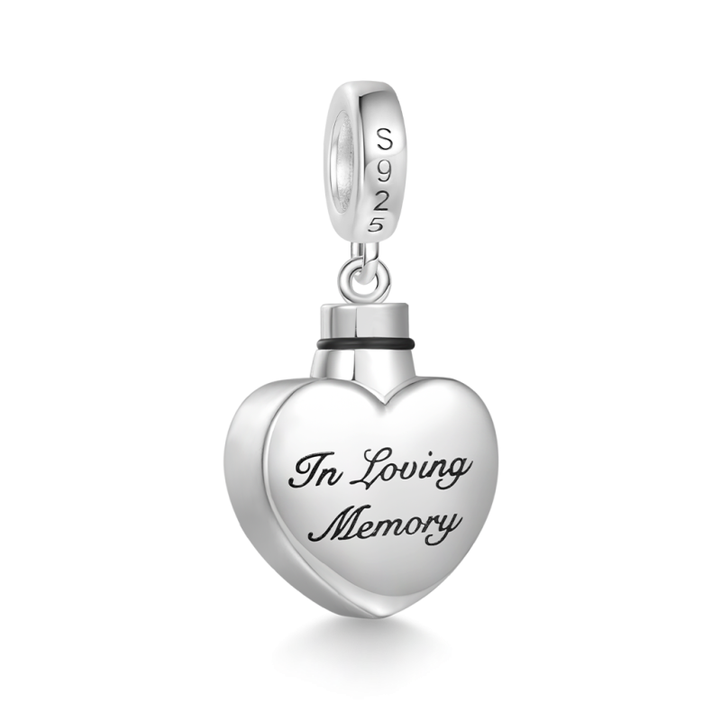 Memorial Angel Urn Ashes Heart Pendant