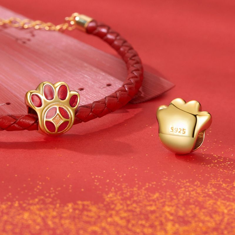 Fortune Paw Print Charm