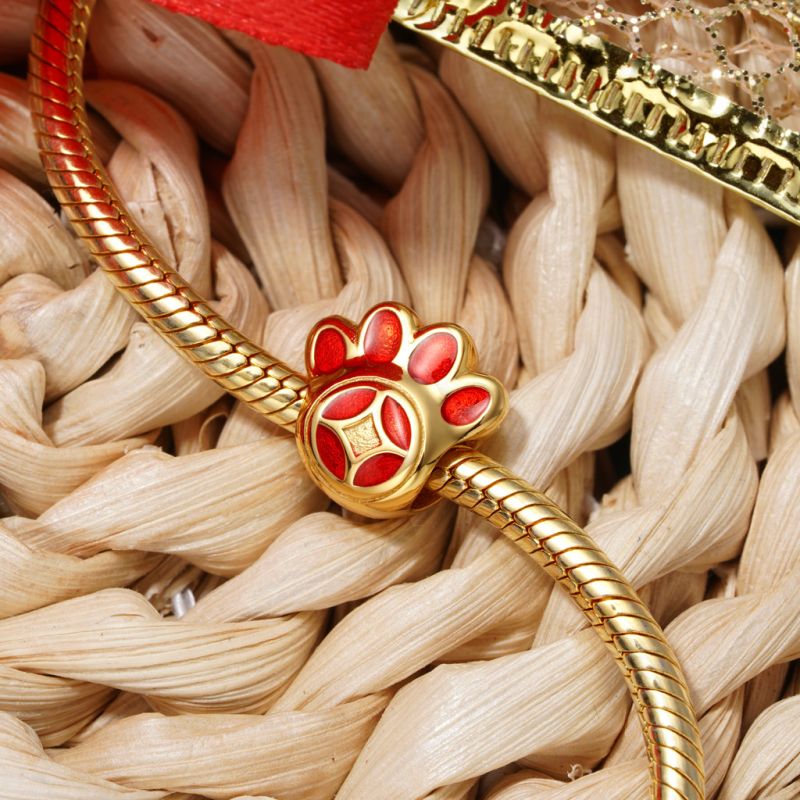Fortune Paw Print Charm