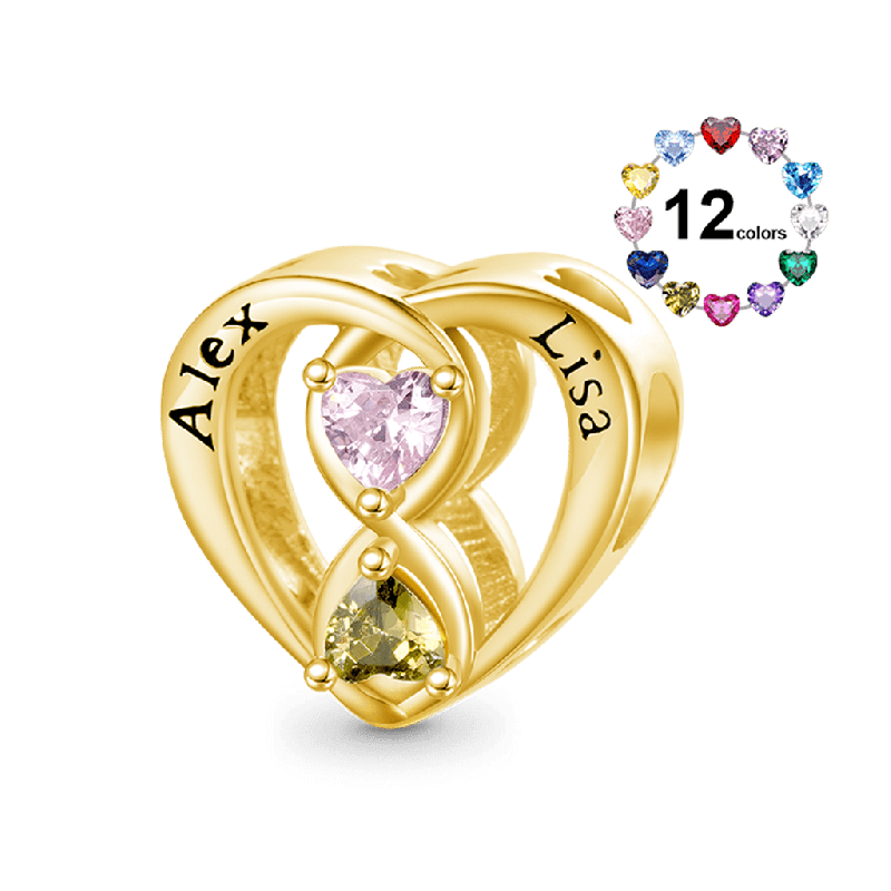 Gold Plated Infinite Love Couple Charm