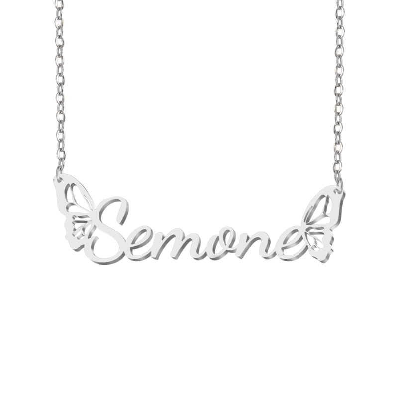 Exquisite Butterfly Wings Name Necklace