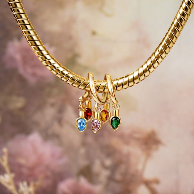 18k Gold Christmas Candle Lights Charm