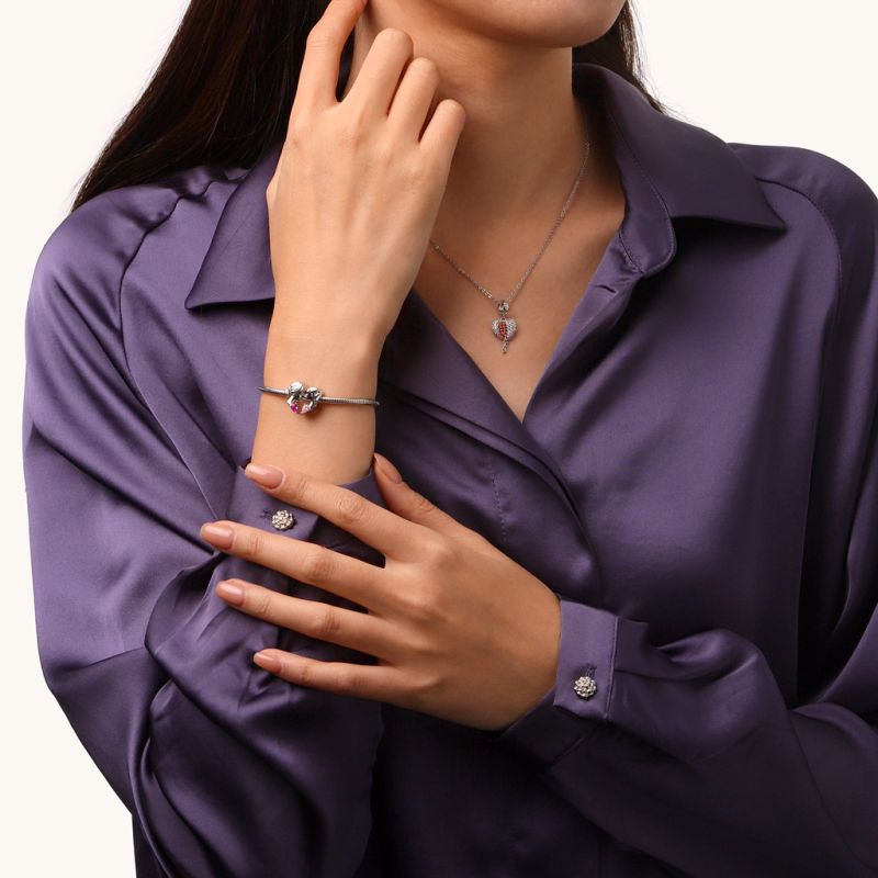 Mother & Daughter Heart Double Charm