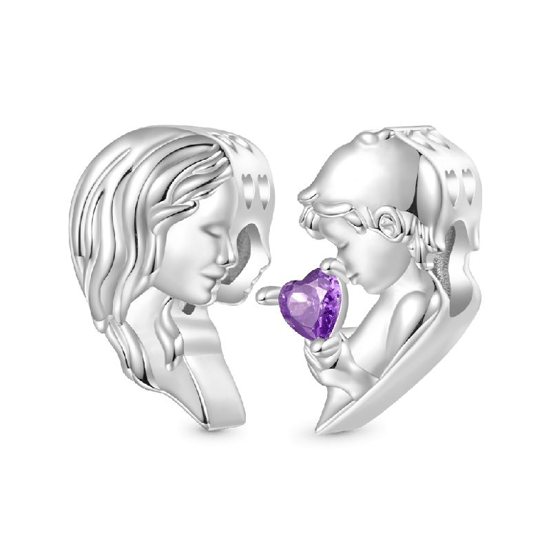 Mother & Son Heart Double Charm