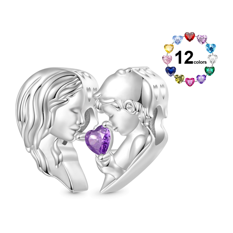 Mother & Son Heart Double Charm