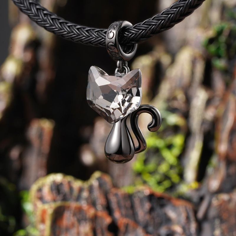 Crystal Black Cat Pendant