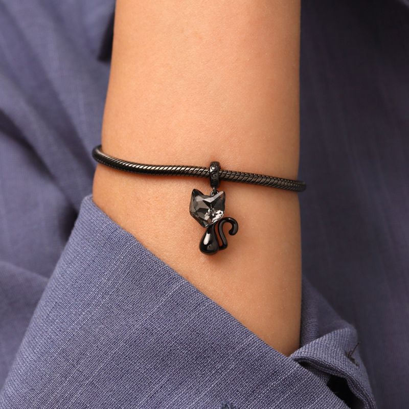 Crystal Black Cat Pendant